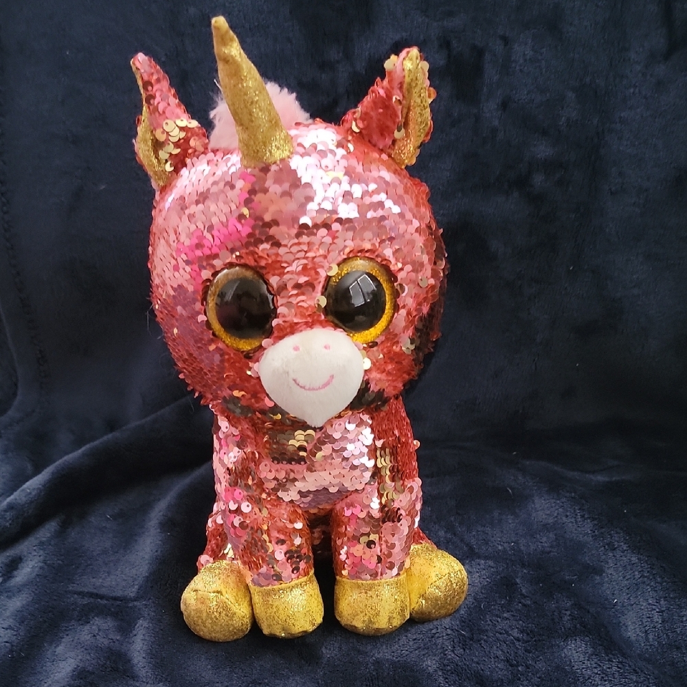 Pink Sequin Unicorn Plush